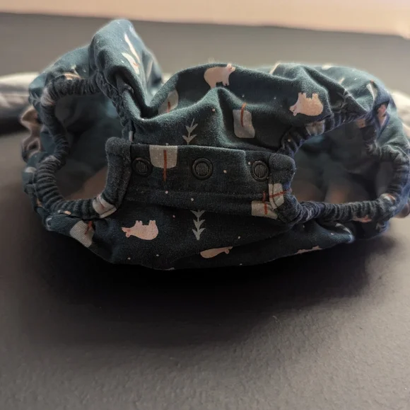 Ruffle Butts Blue Polar Bear Baby Romper - Picture 4 of 5